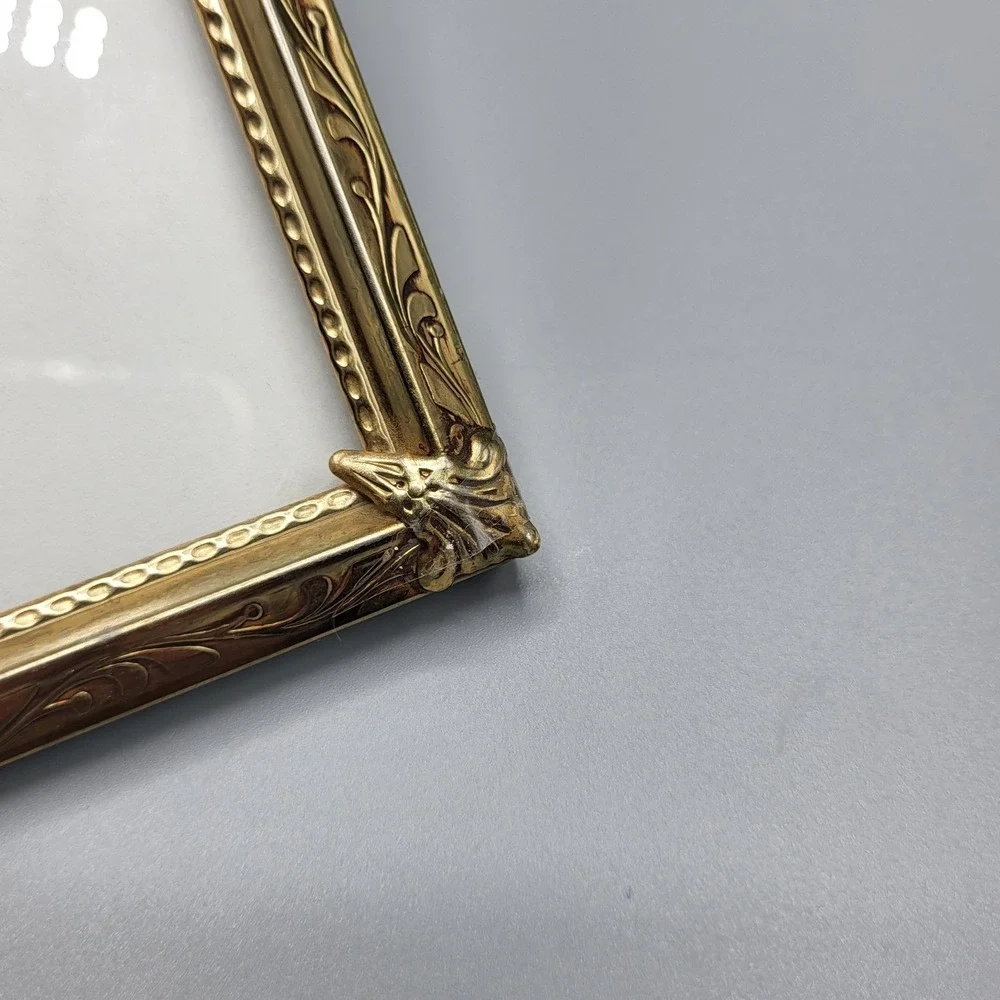 Vintage Picture Frame 8x10 Ornate Filigree Scrollwork Gold Tone Shelf Decor